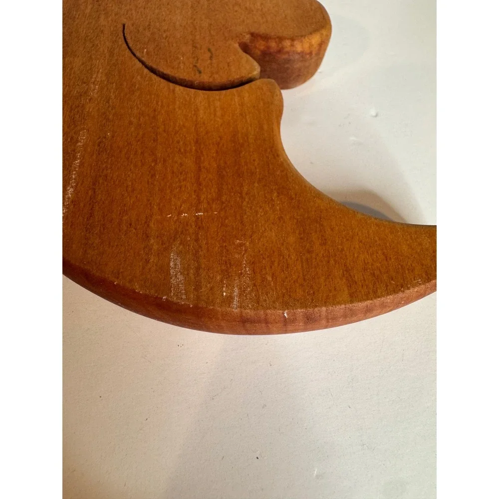 Vintage Celestial Wooden Moon Wall Hanging German Folk Art Boho Decor
